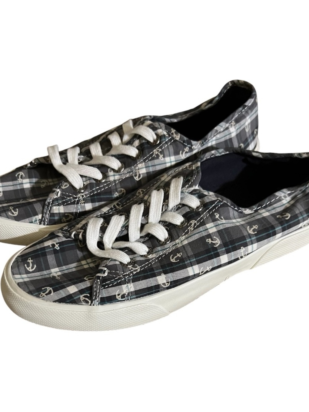 Sperry pier View anchor ⚓️ plaid sneakers 👟 8